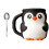 Penguins Shape Ice Cream Pints Holder-Black white with1 spoon 1