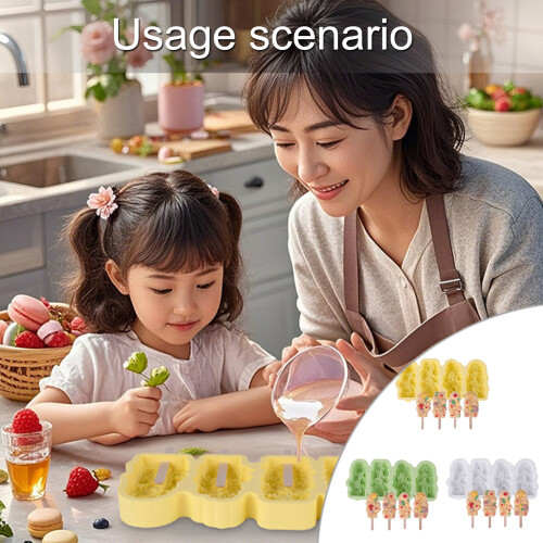 Heat resistant Silicone Popsicles Molds for Refreshing-White 2