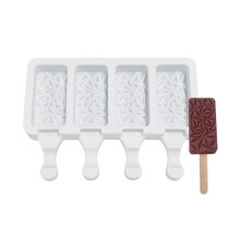 Silicone 4Cavity Ice Cream Mold Hill For Homemade Popsicles