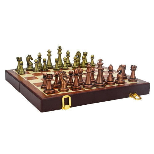 Folding Metal Chess Box with Metal Chess Pieces Ref: 8818