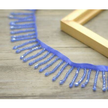 Crystal Pendant Beaded Lace Trim Tassel Fringe Multicolor Bead Trim DIY Stage Clothing Embellishment Wedding Decor