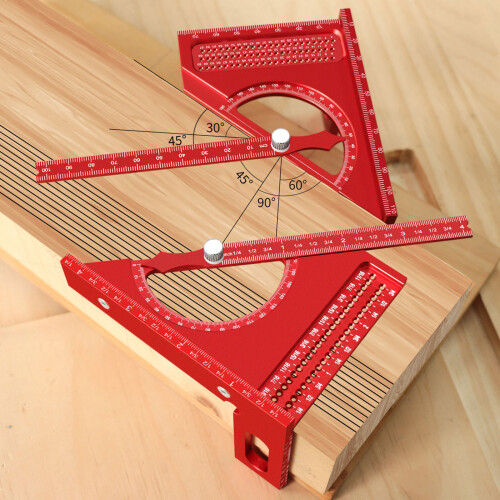 Multipurpose Aluminum Half Circle Protractor For-Blue Metric 2