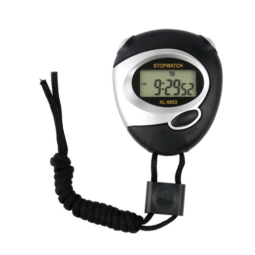 Athletic Grade Timing Device With Ergonomic Silicone-Black