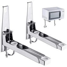 Supporto per forno a microonde con braccio estensibile, design salvaspazio e kit di facile installazione per un supporto da cucina universale (2