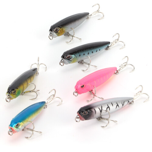 Δόλωμα Topwater Trout Attack Micro Popper με ανθεκτικό σώμα ABS με τρισδιάστατα ρεαλιστικά μάτια 1