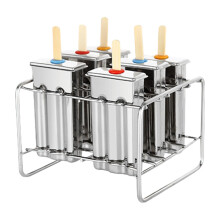 Ice Cream Mold Stainless Steel Tray Portable Metal Lolly Mould Holder Reusable Dessert Maker For Homemade Ice Cubes