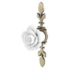 Eleganta blommiga skåpshandtag, Vintage keramiska rosknoppar bekväma att hålla i, Retro-lådhandtag för köks- och sovrumsmöbler,