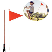 Heavy Duty Fiberglass Bike Flag, Adjustable Height, Bright Neon Orange For High Visibility, Easy Rear Axle Mount, Perfect For Family Rides, P003