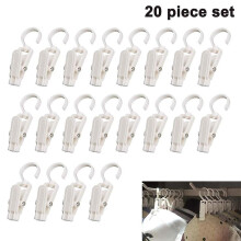 20 Stück extra starke, drehbare Kunststoff-Hängehaken, Gardinenclips, hochwertiges Material, robust und langlebig, für Zuhause, Büro und