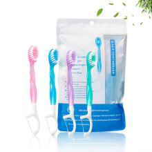 5 in 1 Mini Toothbrush & Floss & Tongue Scraper & Toothpick Set, 26 Pack Disposable Travel Brushes, All-in-One 4Flavor Kit