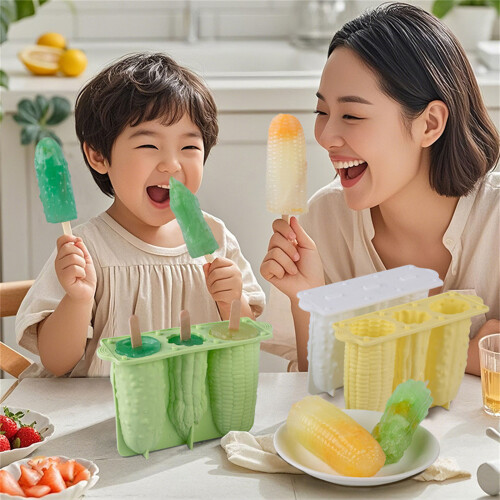 Silicone Popsicles Molds 4 Cavities Vegetable Shape Ices-White 2