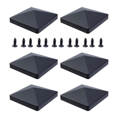 Black Plastic Fence Post Caps Durability Weather Resistant Deck