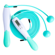Springseil, Trainingsmonitor mit digitalem Kalorienzähler und Distanzanzeige, ergonomische Griffe für reibungslose Rotation, verstellbare Länge,