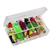 Jigs Angelköder-Set für vielseitige Angelergebnisse, Tacklebox mit Crankbaits, Oberflächenködern, Blinkern, Softbaits und Köderzubehör, Komplett