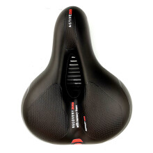 Sella per bicicletta, striscia riflettente, schiuma memory ad alta densità spessa, design impermeabile, ergonomica con doppia sospensione, adatta