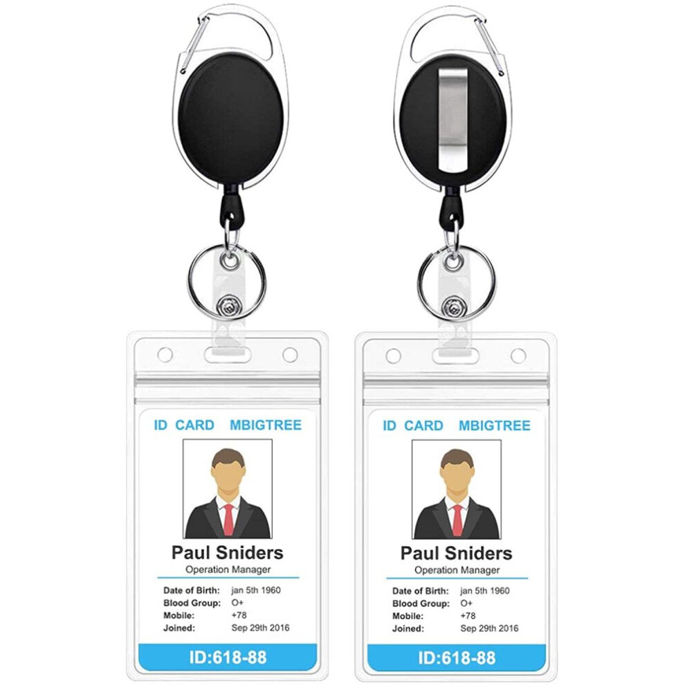 Badge Reel With Zinc Alloy Frame, Belt Clip For Office Staff, Management, Students, Factory Workers (2Pcs) 9454554460406