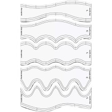 5 pieces acrylic wave ruler, quilt templates, DIY drawing stencil, tailor's measuring ruler, soft patchwork ruler