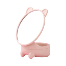 Romantic Lighted Vanity Mirror, LED Makeup Mirror with USB Port, Detachable Base, Cat Shaped Mirror for Romantic Spaces