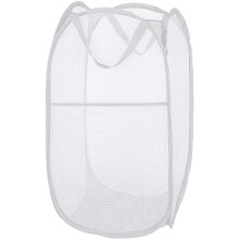 Cesto de roupa resistente, dobrável para armazenamento, tecido de malha respirável, secagem rápida, cesto de roupa portátil e dobrável, grande