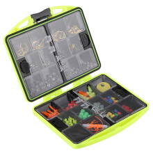 Kit de pêche en eau douce avec boîte à pêche haute capacité, accessoires de pêche pour la pêche au bar et à la truite, kit de pêche portable