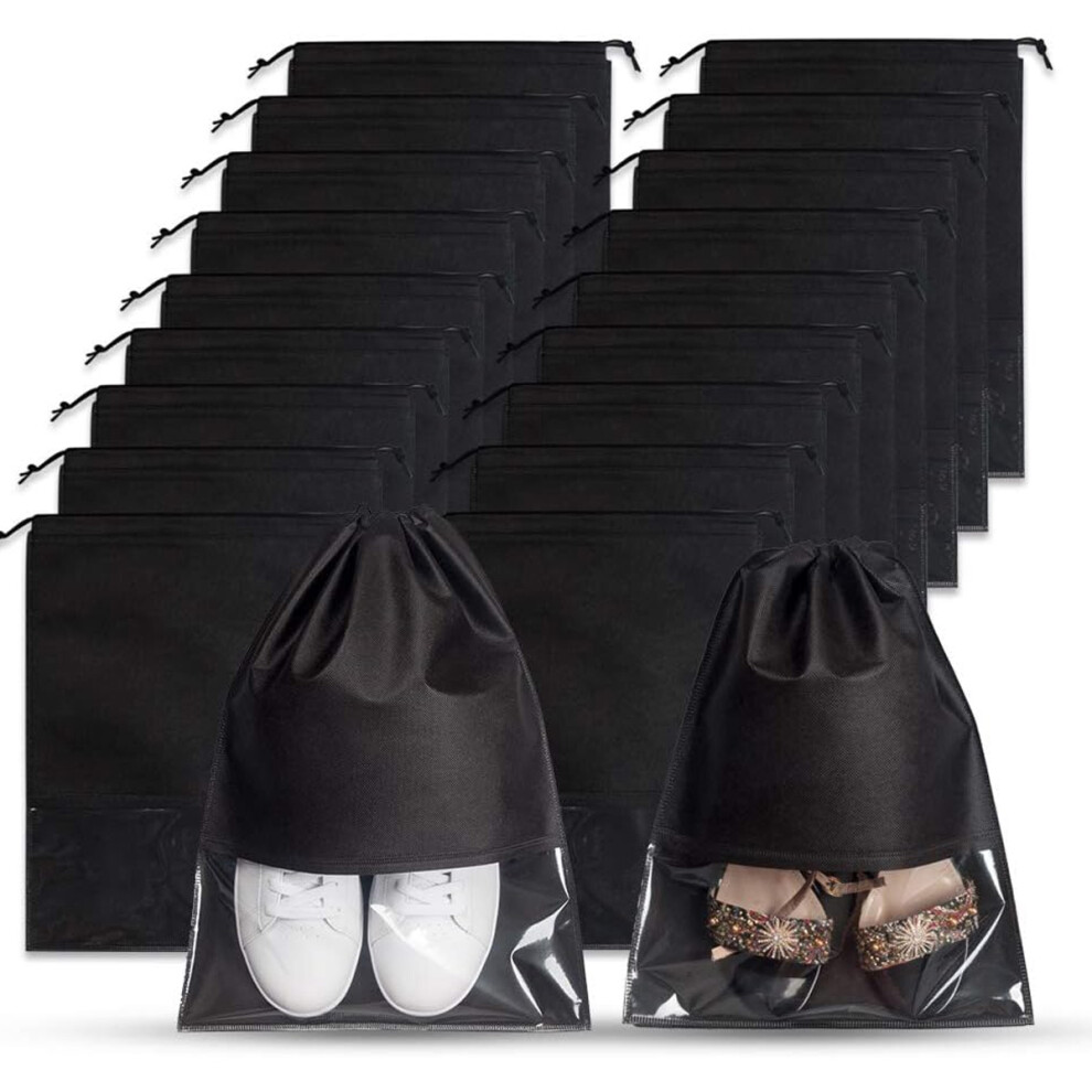 Portable Packing Organizer, Non-Woven Fabric Travel Shoe Bags, Dustproof & Transparent Window, Anti-Abrasion & Waterproof, Ideal For Travel And Home O-image-OPC-PNN7R9Z-NEW