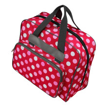 Sewing machine carrying bag with padded handle, travel sewing machine case for sewing machine and sewing accessories, lightcolored