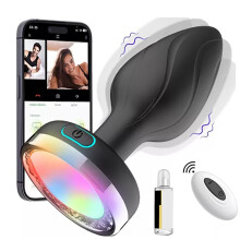 Plug anal télécommandé par application avec 9 modes de vibration, technologie de rotation à 360 pour une stimulation profonde, en silicone