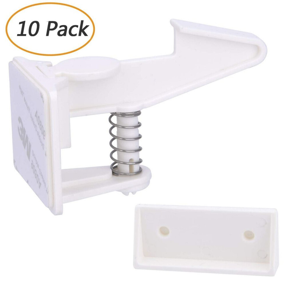 Cabinet Locks Child Safety Invisible Latches, Non-toxic ABS Material with Easy Installation 3M Adhesive, Damage-free Removal for Universal Fit on Draw