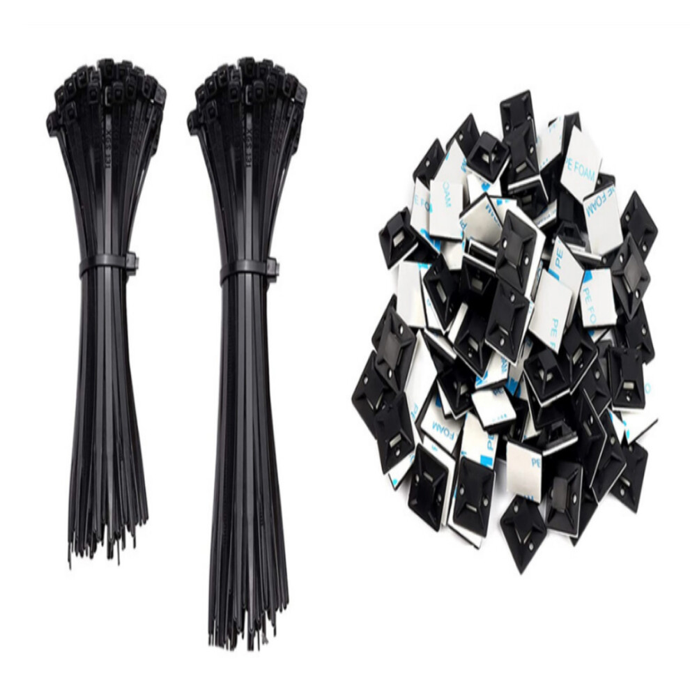 Cable Organizer Wall Cable Holder, Industrial-Strength Nylon Acid Resistant Corrosion Resistant Cable Ties With Self Adhesive Fastener For Indoor And 9088816940834
