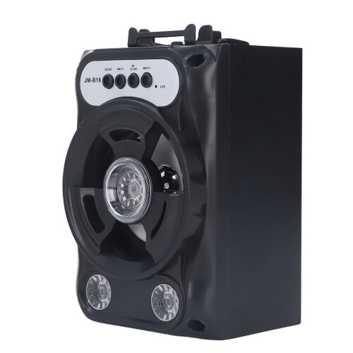Enceinte Bluetooth haute performance avec commandes multifonctions pratiques et support inclinable réglable, format compact noir, idéale pour la 1