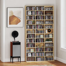 (Brown) HOMCOM DVD CD Media Storage Rack, Video Display Unit