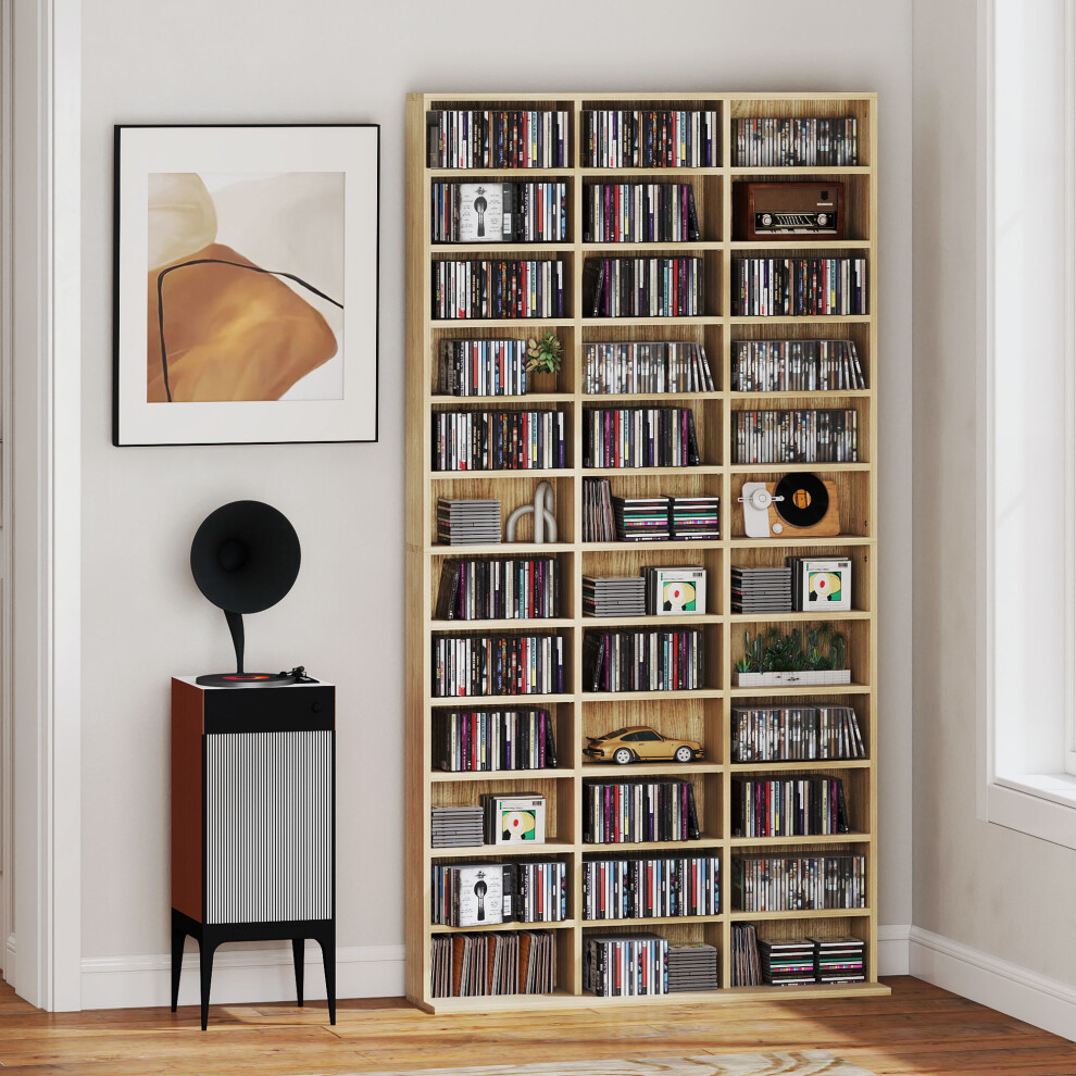 Homcom (Brown) Dvd Cd Media Storage Rack, Video Display Unit Brown