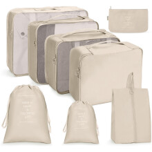 Organiseurs de bagages de voyage pour femmes et hommes, rangement compressible avec sac à linge, cubes de rangement de haute qualité pour valises,