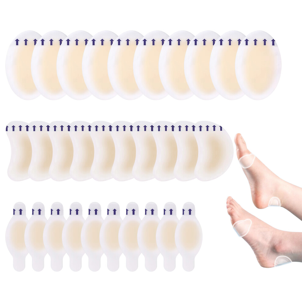 30Pcs Silicone Heel Guards Invisible Anti Blisters Sticker