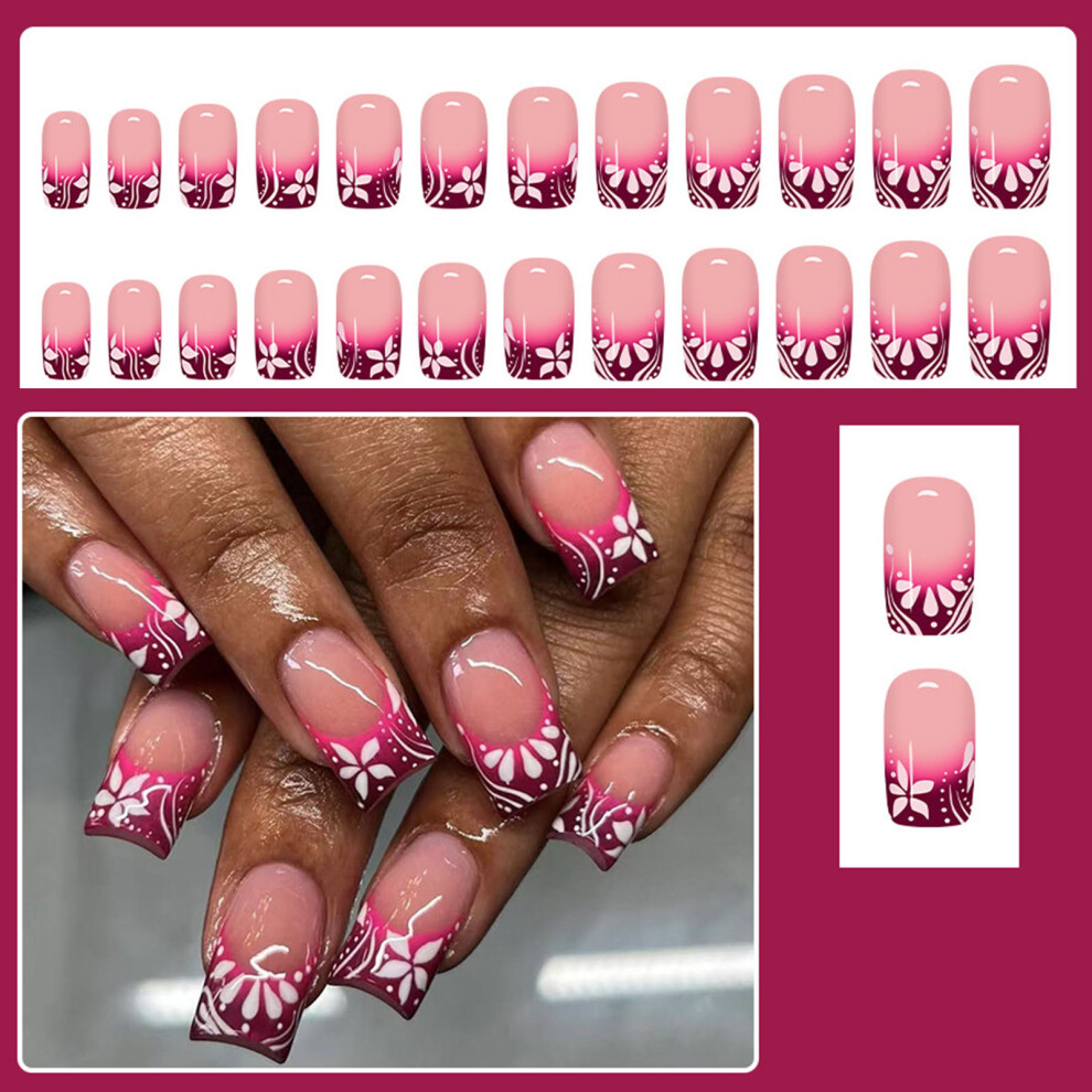 Gloom Grade French Tip False Hoofs Rose Rose Blossomy Plan ABS