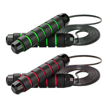 Corda per saltare per sport e fitness, allenamento fluido e veloce con corda regolabile in PVC con anima in filo metallico, corda per saltare per