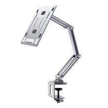 Book Stand for Reading Adjustable Angle Hands Holder Silver02 for Projector and Online Learning