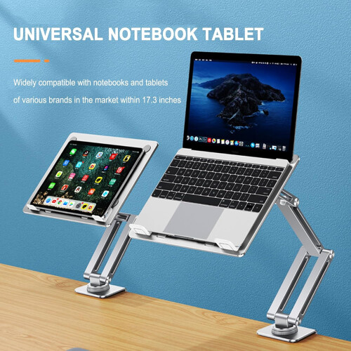 Book Stand for Reading Adjustable Angle Hands  Holder Silver02 for Projector and Online Learning 1