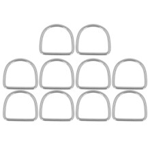 Kraftig D-ring i rustfrit stål til flere anvendelser, slidstærk, halvcirkelformet metal-D-ring til seler, hundesnore, rygsække, marineudstyr