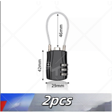 2 Pack TSA Approved Luggage Locks Suitcase Padlocks, Flexible Cable Wire Travel Lock for Suitcases Luggage Locks, 3-Digit Waterproof Padlock, TSA Acce