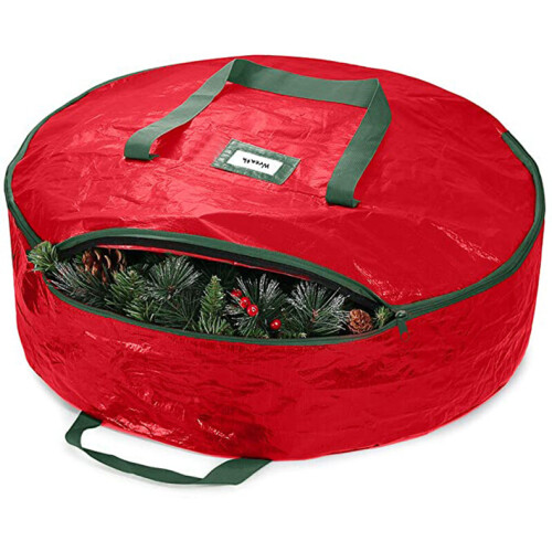 Elegante Bolsa para Guardar Guirlandas de Natal, Resistente à Água, 60 cm (24 polegadas), Ideal para Decorações de Festas. Capa Protetora