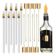 8 Sets DIY Homemade Torch, Wine Bottle Torch Kit, Ambient Lighting for Garden, Terrace, Veranda, Easy DIY Installation with LongLasting Flames.