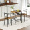 Homcom (Brown) HOMCOM Breakfast Bar Table and Stools Set, Dining Room Set with Shelf 7