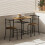 Homcom (Brown) HOMCOM Breakfast Bar Table and Stools Set, Dining Room Set with Shelf 8