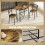 Homcom (Brown) HOMCOM Breakfast Bar Table and Stools Set, Dining Room Set with Shelf 6