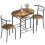 Homcom (Brown) HOMCOM Breakfast Bar Table and Stools Set, Dining Room Set with Shelf 2
