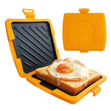Sandwich Maker Nonstick Pan Press No Power Required Microwave Cheese Toaster Toastie For Bread Quesadilla Pie Orange