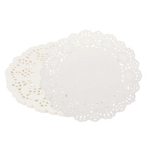 Paper doilies, 30.5 cm, white lace, round, disposable, for cakes, desserts, food (50 pieces)