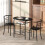 Homcom (Black) HOMCOM Breakfast Bar Table and Stools Set, Dining Room Set with Shelf 1