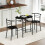Homcom (Black) HOMCOM Breakfast Bar Table and Stools Set, Dining Room Set with Shelf 7